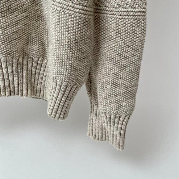 H&M Two Button Shawl Collar Pullover Sweater Lightweight Ribbed Cable, Size L - Picture 5 of 9